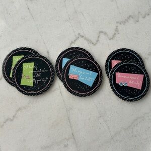 Hallmark Black and Pink Barbie Coasters Set